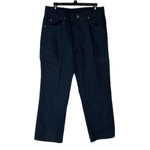 Duluth men's navy blue work pants size 34
× 30
